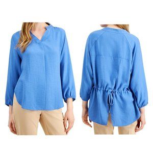Alfani Women's Bishop-Sleeve Tie-Back Top S